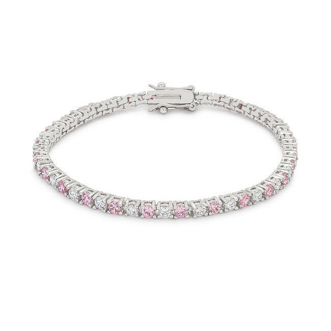 Lace Pink Cubic Zirconia Tennis Bracelet 62$